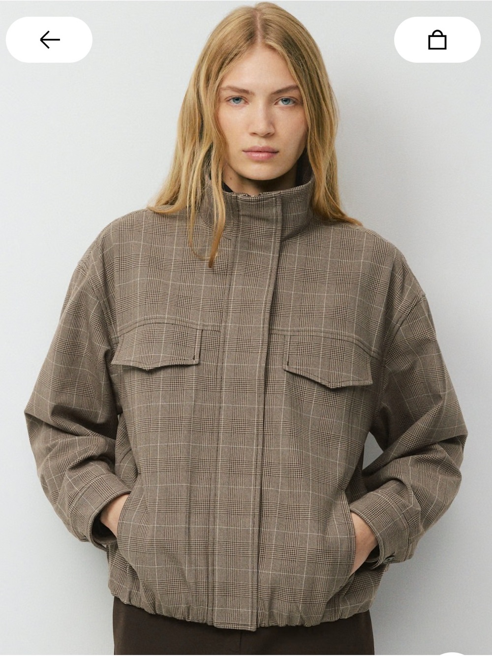 Aritzia Taupe Plaid Utility Jacket SOLD OUT